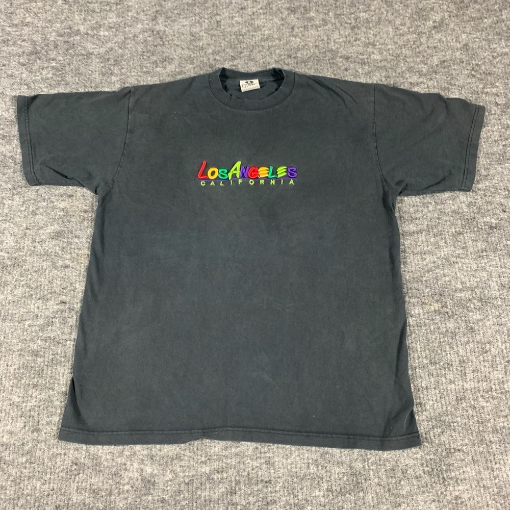 VTG Pro Club T Shirt Mens Extra Large XL Black Los Angeles LA Embroidered Retro